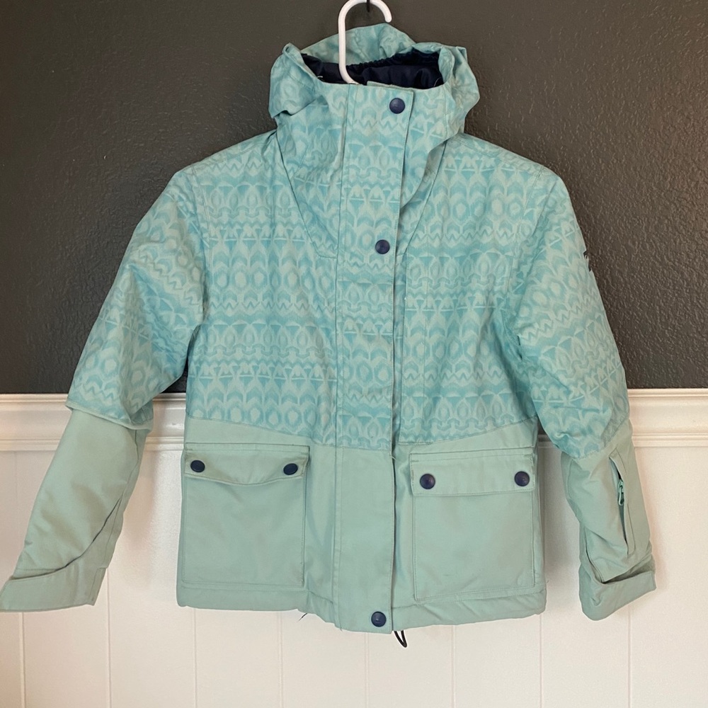 Girls Billabong Mint Green Patterned Ski Jacket